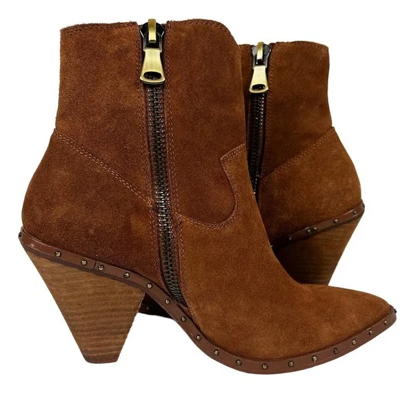 CHINESE LAUNDRY RAMBLE WESTERN LEATHER BOOTIES RUSTY BROWN NWOT WOMEN'S SIZE 7.5 - Picture 9 of 14